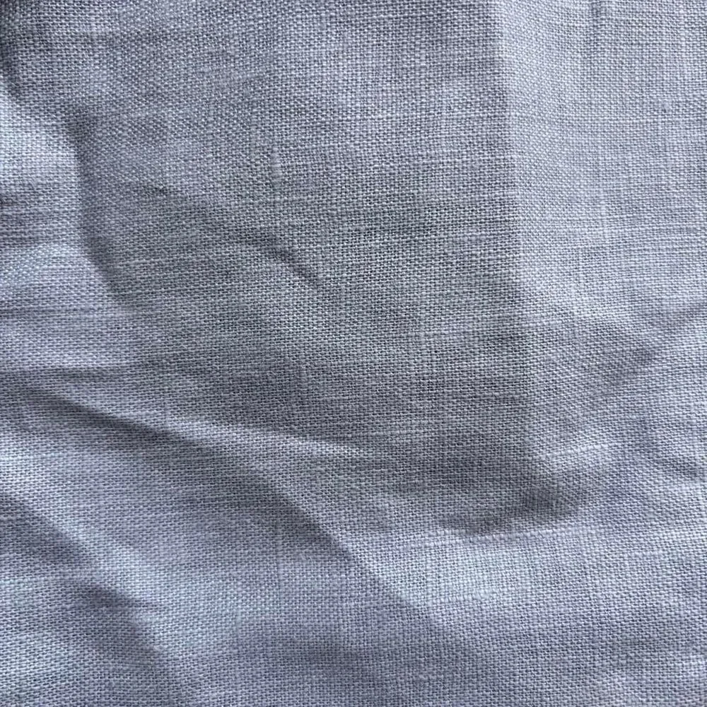 100% Linen Blue Throw Blanket Blue Tassels 58x49 Decorative Couch Sofa Decor NWT
